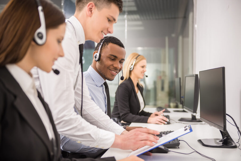 People Working in Call Center